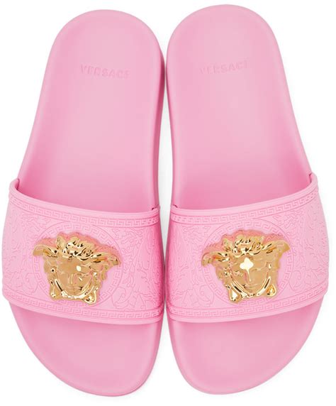 replica pink versace slides|pink versace corset with pant.